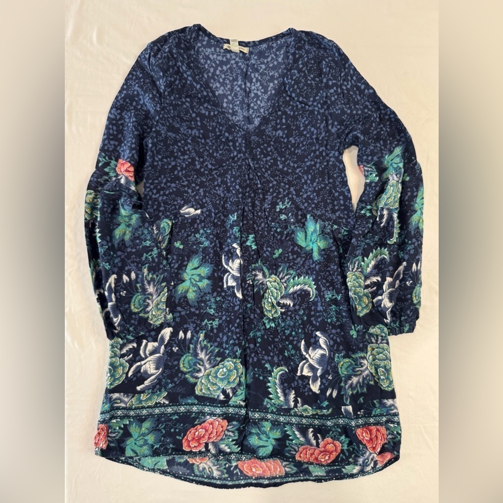 SOLD NOT FOR SALE Billabong Navy Floral Boho Peasant Dress Junior M - Picture 9 of 16